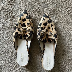 NEVER WORN COLE HAAN real fur mules